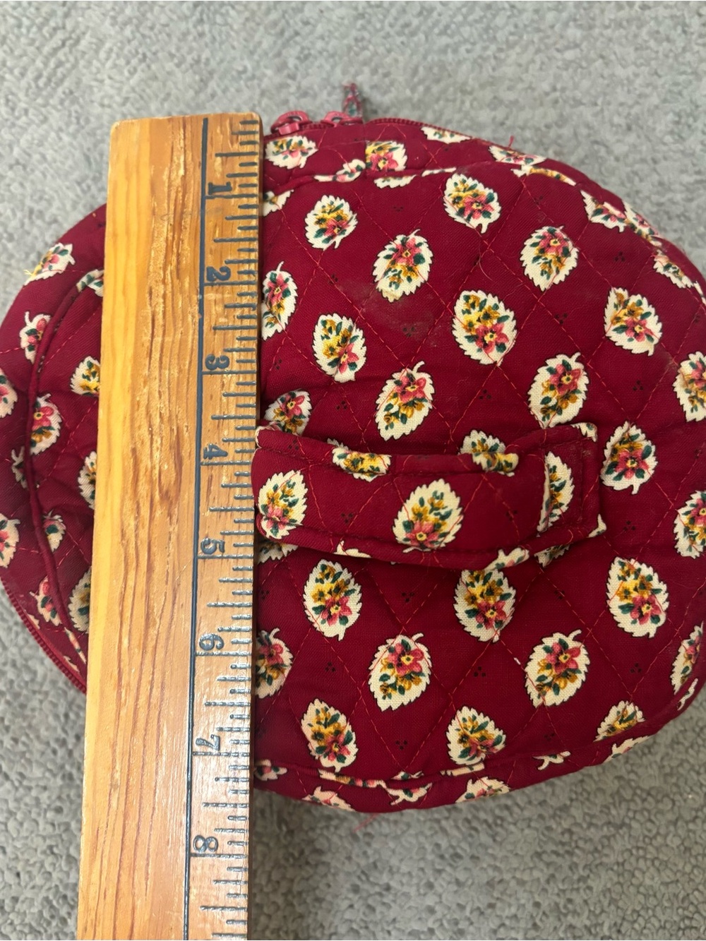 Vera Bradley Quilted Makeup Bag Round *Vintage* - Picture 4 of 8